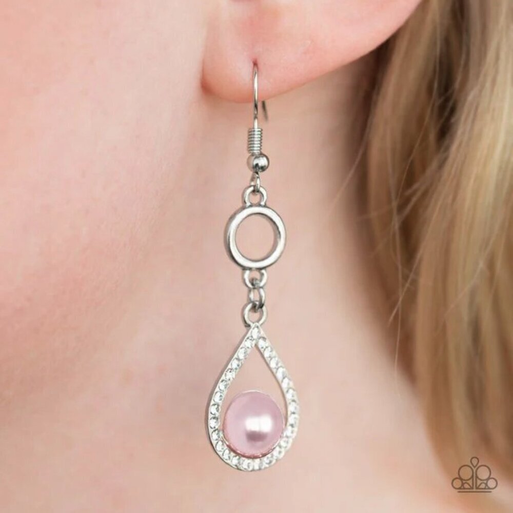 Paparazzi Jewelry Accessories - Roll Out The Ritz - Pink Earrings - Vintage